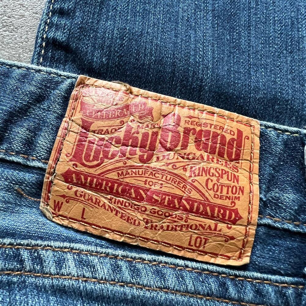 Womens Lucky Brand Lola Straight Run Stitch Jeans 2/26 Frayed Hem Low Rise - Picture 10 of 14